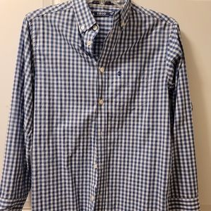 Izod Blue & white checked Dress Shirt